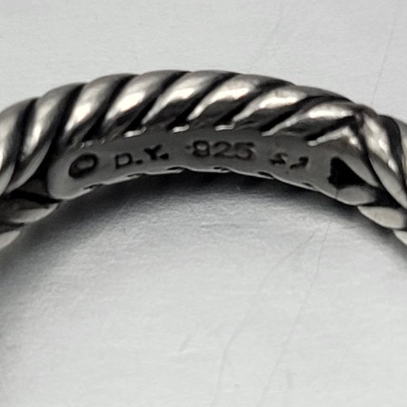 David Yurman 7mm Albion Diamond & Black Onyx ring - Picture 7 of 8